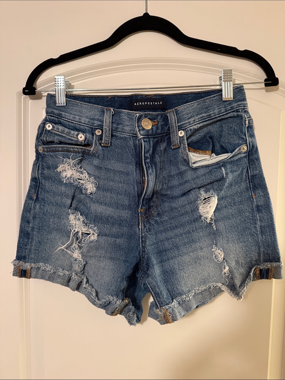Aeropostale Women's Mom Short Stretch-00